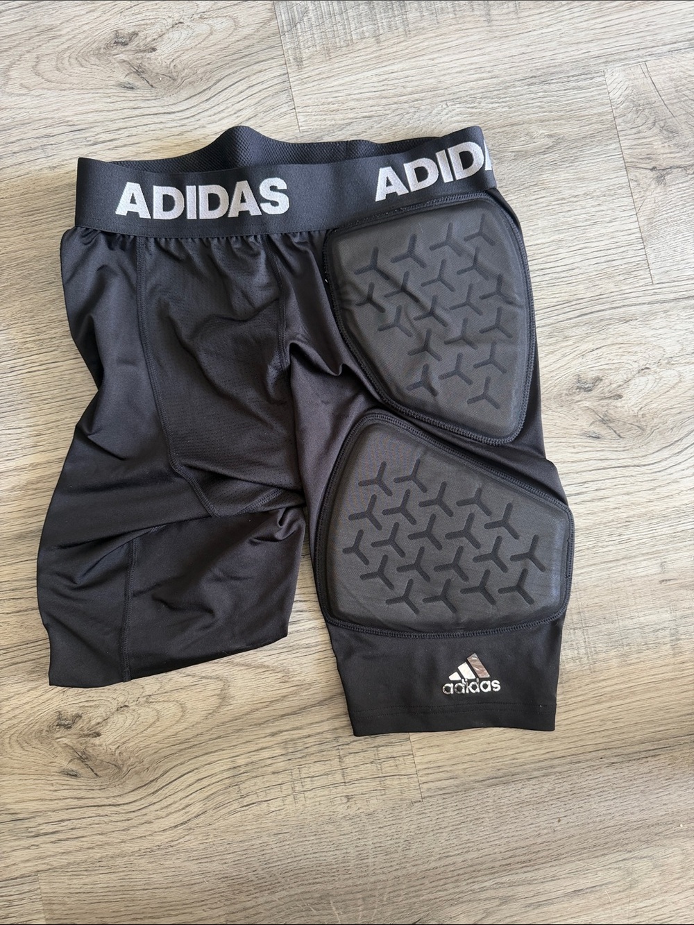 adidas Black Men’s Padded Compression Shorts with Logo Waistband